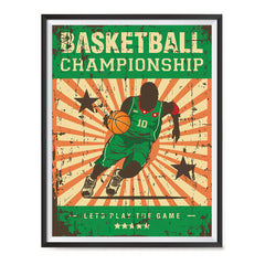 Ezposterprints - Player Green | Retro Sports Series BASKETBALL Posters with frame photo sample
