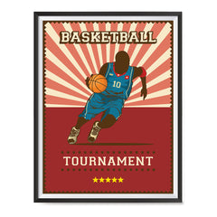 Ezposterprints - Player Red | Retro Sports Series BASKETBALL Posters with frame photo sample