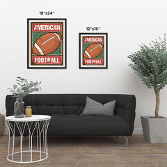 Ezposterprints - Ball Green | Retro Sports Series FOOTBALL Posters ambiance display photo sample