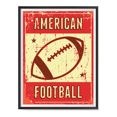 Ezposterprints - Ball Red | Retro Sports Series FOOTBALL Posters with frame photo sample
