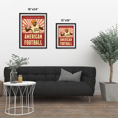 Ezposterprints - Player Dark Red | Retro Sports Series FOOTBALL Posters ambiance display photo sample