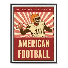Ezposterprints - Player Dark Red | Retro Sports Series FOOTBALL Posters with frame photo sample