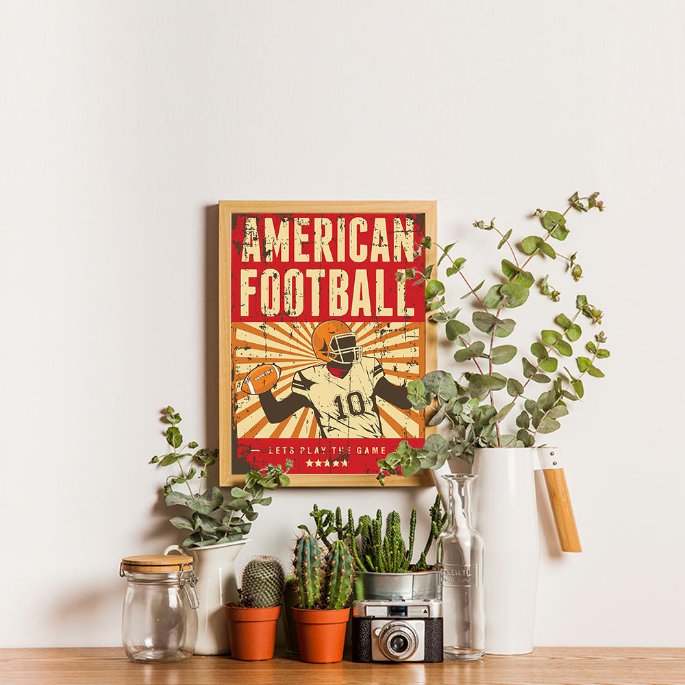 Ezposterprints - Player Red | Retro Sports Series FOOTBALL Posters - 12x16 ambiance display photo sample