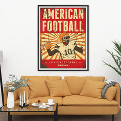 Ezposterprints - Player Red | Retro Sports Series FOOTBALL Posters - 36x48 ambiance display photo sample