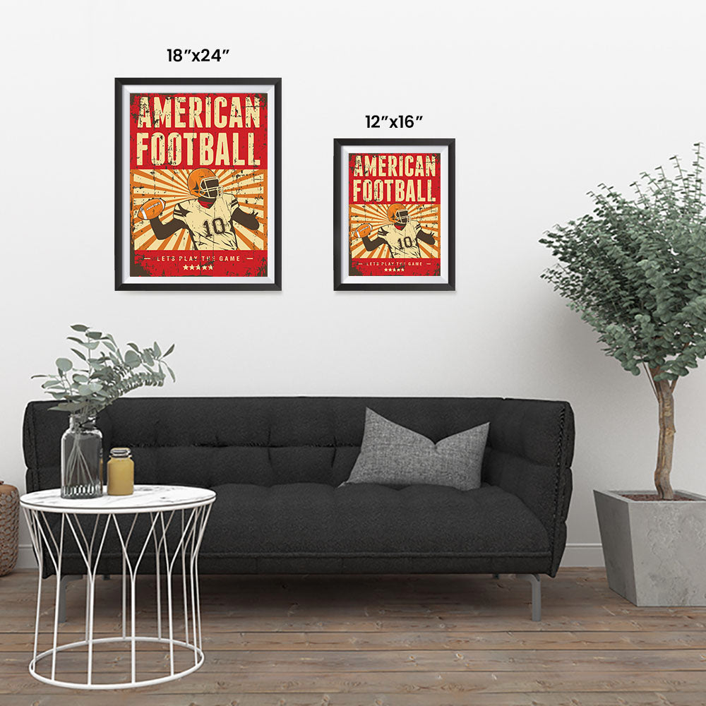 Player Red, Retro Sports Series FOOTBALL Posters – EzPosterPrints