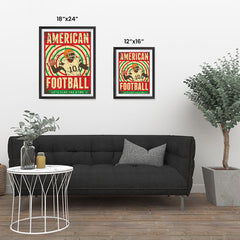 Ezposterprints - Player Red Green | Retro Sports Series FOOTBALL Posters ambiance display photo sample