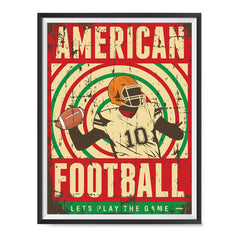 Ezposterprints - Player Red Green | Retro Sports Series FOOTBALL Posters with frame photo sample