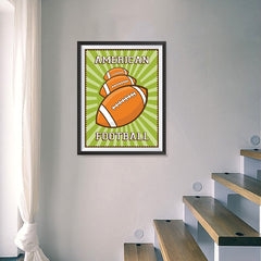 Ezposterprints - Three Balls | Retro Sports Series FOOTBALL Posters - 18x24 ambiance display photo sample