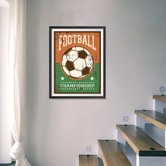 Ezposterprints - Ball Green Brown | Retro Sports Series SOCCER Posters - 18x24 ambiance display photo sample