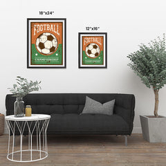 Ezposterprints - Ball Green Brown | Retro Sports Series SOCCER Posters ambiance display photo sample
