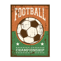 Ezposterprints - Ball Green Brown | Retro Sports Series SOCCER Posters