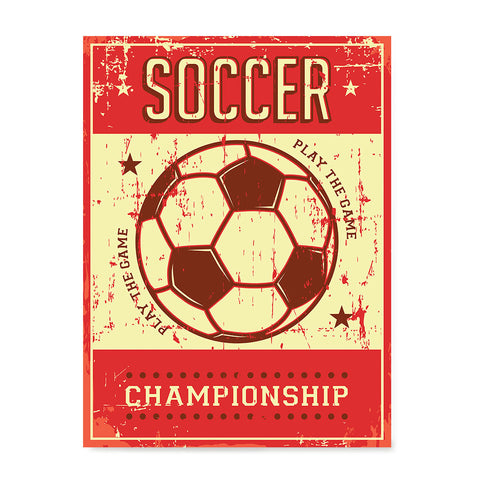 Ezposterprints - Ball Red | Retro Sports Series SOCCER Posters