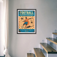 Ezposterprints - Player Blue Orange | Retro Sports Series SOCCER Posters - 18x24 ambiance display photo sample