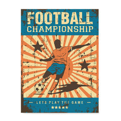 Ezposterprints - Player Blue Orange | Retro Sports Series SOCCER Posters
