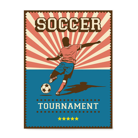 Ezposterprints - Player Blue Pink | Retro Sports Series SOCCER Posters