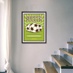 Ezposterprints - Three Balls | Retro Sports Series SOCCER Posters - 18x24 ambiance display photo sample