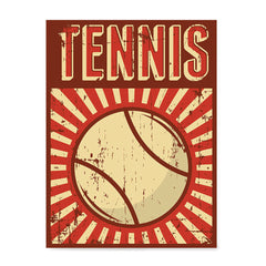 Ezposterprints - Ball Dark Red | Retro Sports Series TENNIS Posters