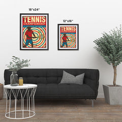 Ezposterprints - Player Blue Red | Retro Sports Series TENNIS Posters ambiance display photo sample