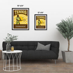Ezposterprints - Player Brown Yellow | Retro Sports Series TENNIS Posters ambiance display photo sample