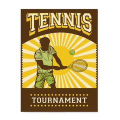 Ezposterprints - Player Brown Yellow | Retro Sports Series TENNIS Posters