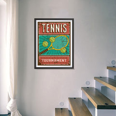 Ezposterprints - Rackets Balls | Retro Sports Series TENNIS Posters - 18x24 ambiance display photo sample