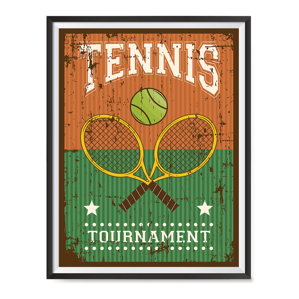 Rackets Brown, Retro Sports Series TENNIS Posters – EzPosterPrints