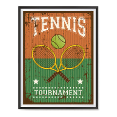 Ezposterprints - Rackets Brown | Retro Sports Series TENNIS Posters with frame photo sample