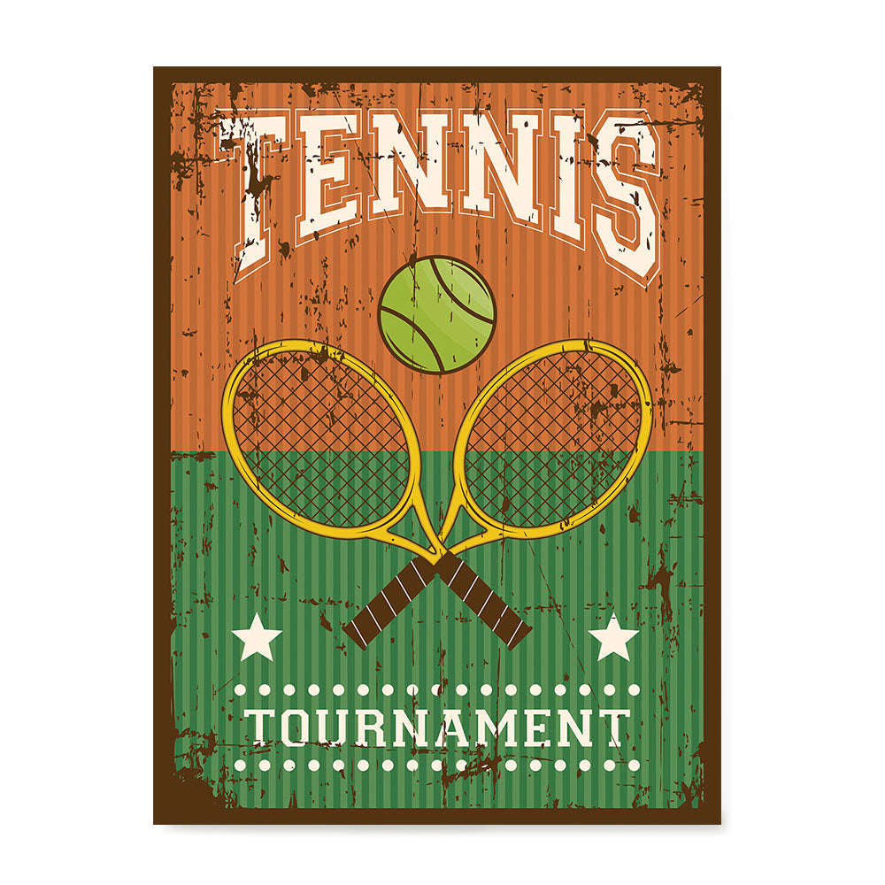 Rackets Brown, Retro Sports Series TENNIS Posters – EzPosterPrints