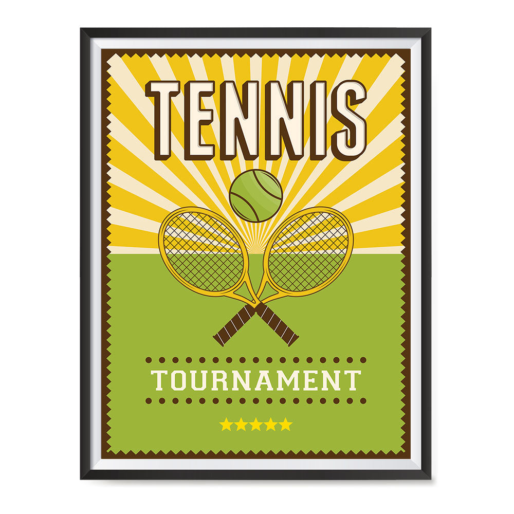 Rackets Green, Retro Sports Series TENNIS Posters – EzPosterPrints