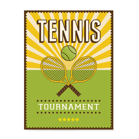 Ezposterprints - Rackets Green | Retro Sports Series TENNIS Posters