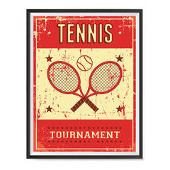Ezposterprints - Rackets Red | Retro Sports Series TENNIS Posters with frame photo sample