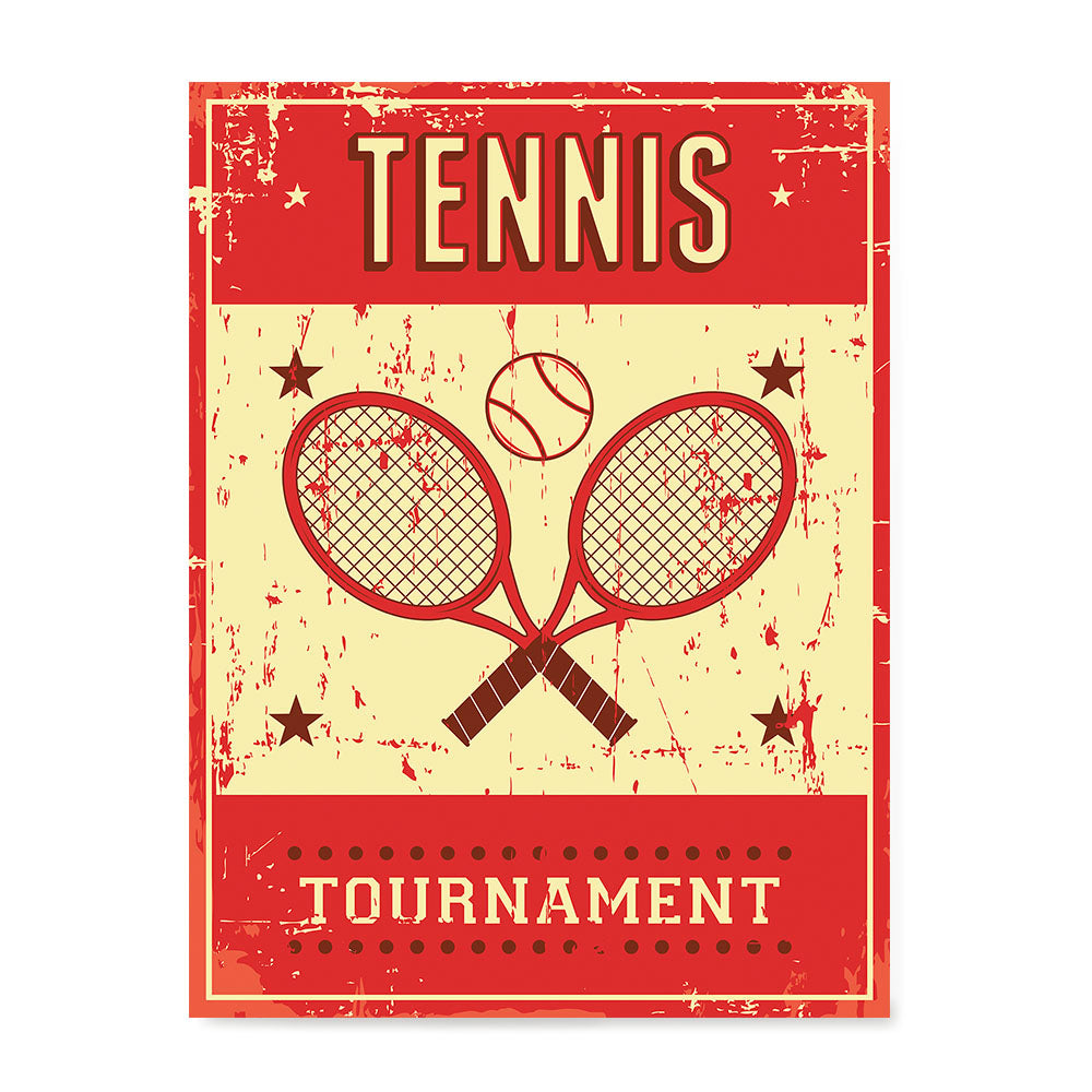 Ezposterprints - Rackets Red | Retro Sports Series TENNIS Posters