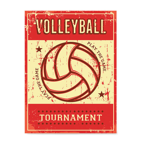 Ezposterprints - Ball Red | Retro Sports Series VOLLEYBALL Posters