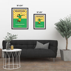 Ezposterprints - Player Green | Retro Sports Series VOLLEYBALL Posters ambiance display photo sample