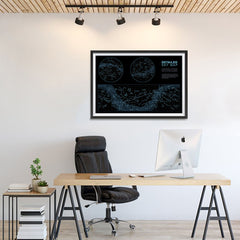 Ezposterprints - Detailed Sky Map Constellations With Star Names Poster - 36x24 ambiance display photo sample