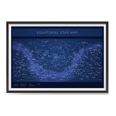 Ezposterprints - Equatorial Star Map - Blue Poster ambiance display photo sample