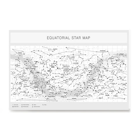 Ezposterprints - Equatorial Star Map - White Poster