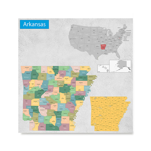 Ezposterprints - Arkansas (AR) State - General Reference Map