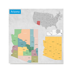 Ezposterprints - Arizona (AZ) State - General Reference Map