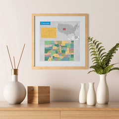 Ezposterprints - Colorado (CO) State - General Reference Map - 12x12 ambiance display photo sample