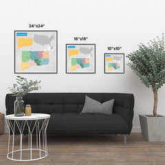 Ezposterprints - Connecticut (CT) State - General Reference Map ambiance display photo sample