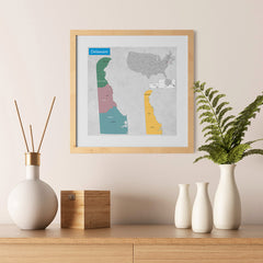 Ezposterprints - Delaware (DE) State - General Reference Map - 12x12 ambiance display photo sample