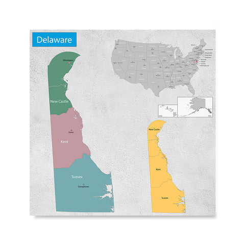 Ezposterprints - Delaware (DE) State - General Reference Map