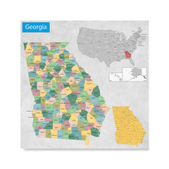 Ezposterprints - Georgia (GA) State - General Reference Map