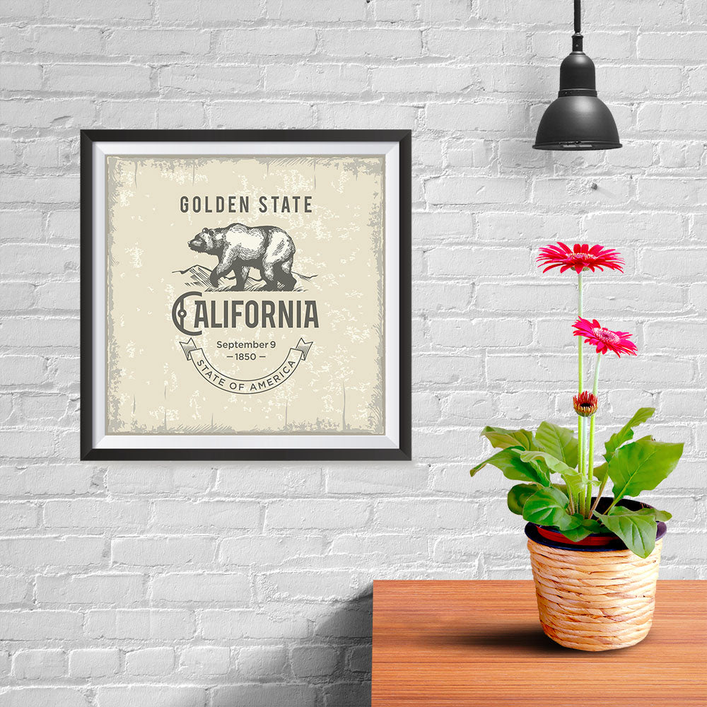 Ezposterprints - California (CA) State Icon - 10x10 ambiance display photo sample