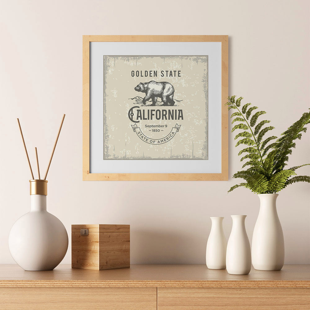 California (CA) State Icon, The US State Icons | EzPosterPrints.com