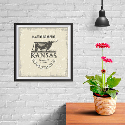 Ezposterprints - Kansas (KS) State Icon - 10x10 ambiance display photo sample