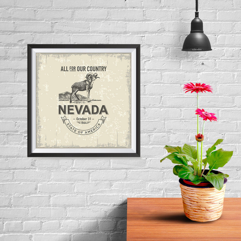 Ezposterprints - Nevada (NV) State Icon - 10x10 ambiance display photo sample