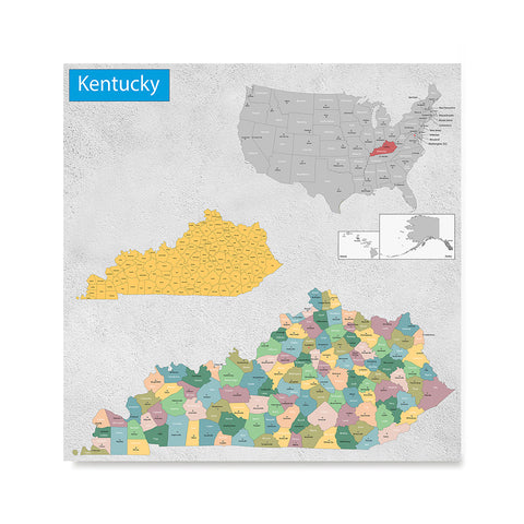 Ezposterprints - Kentucky (KY) State - General Reference Map