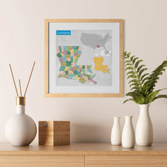 Ezposterprints - Louisiana (LA) State - General Reference Map - 12x12 ambiance display photo sample